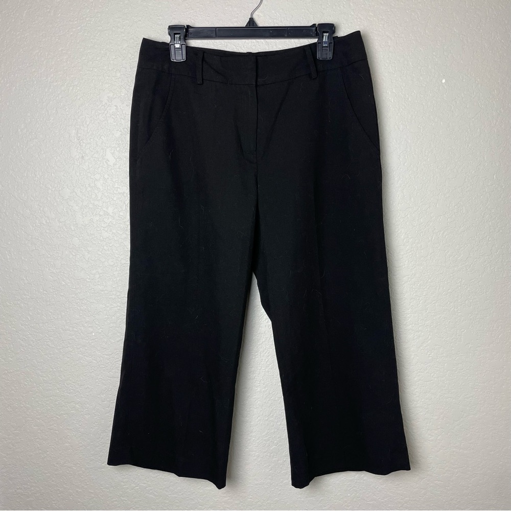 Sandro Black Sportswear Cropped Wideleg Trousers Size 10